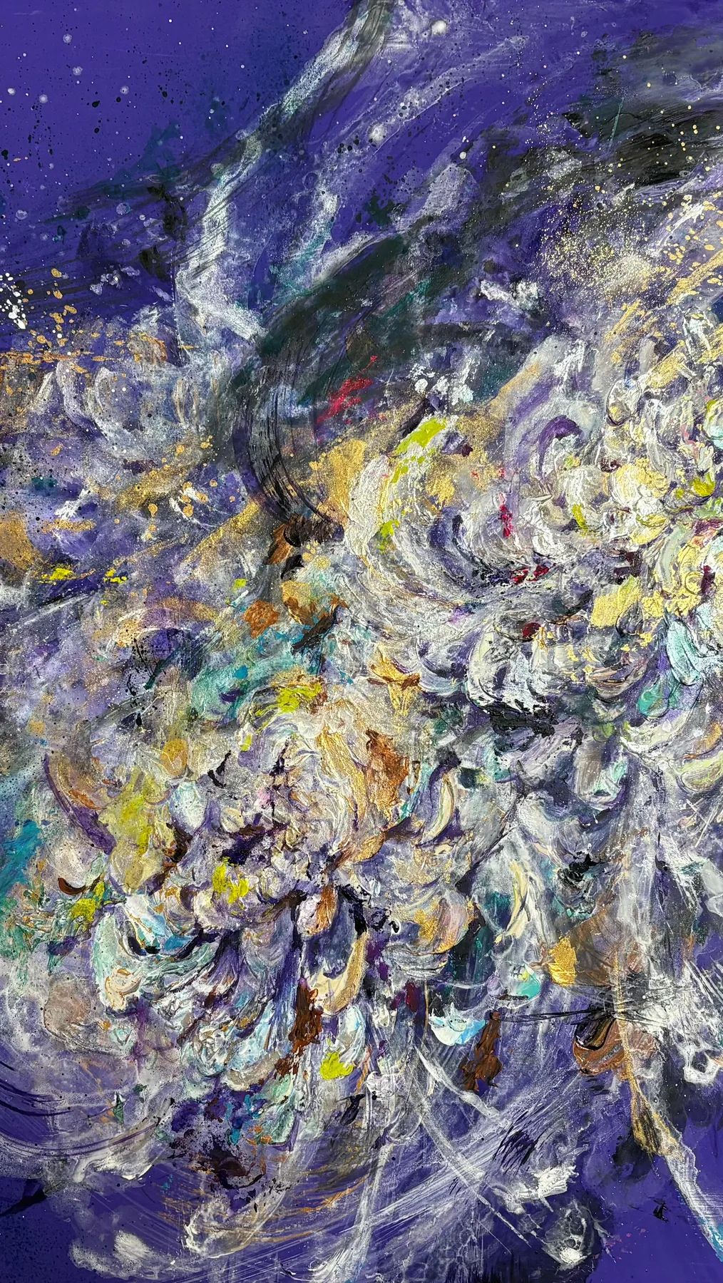 Saya 作品「紫の菊」— アクリル・キャンバス・2026