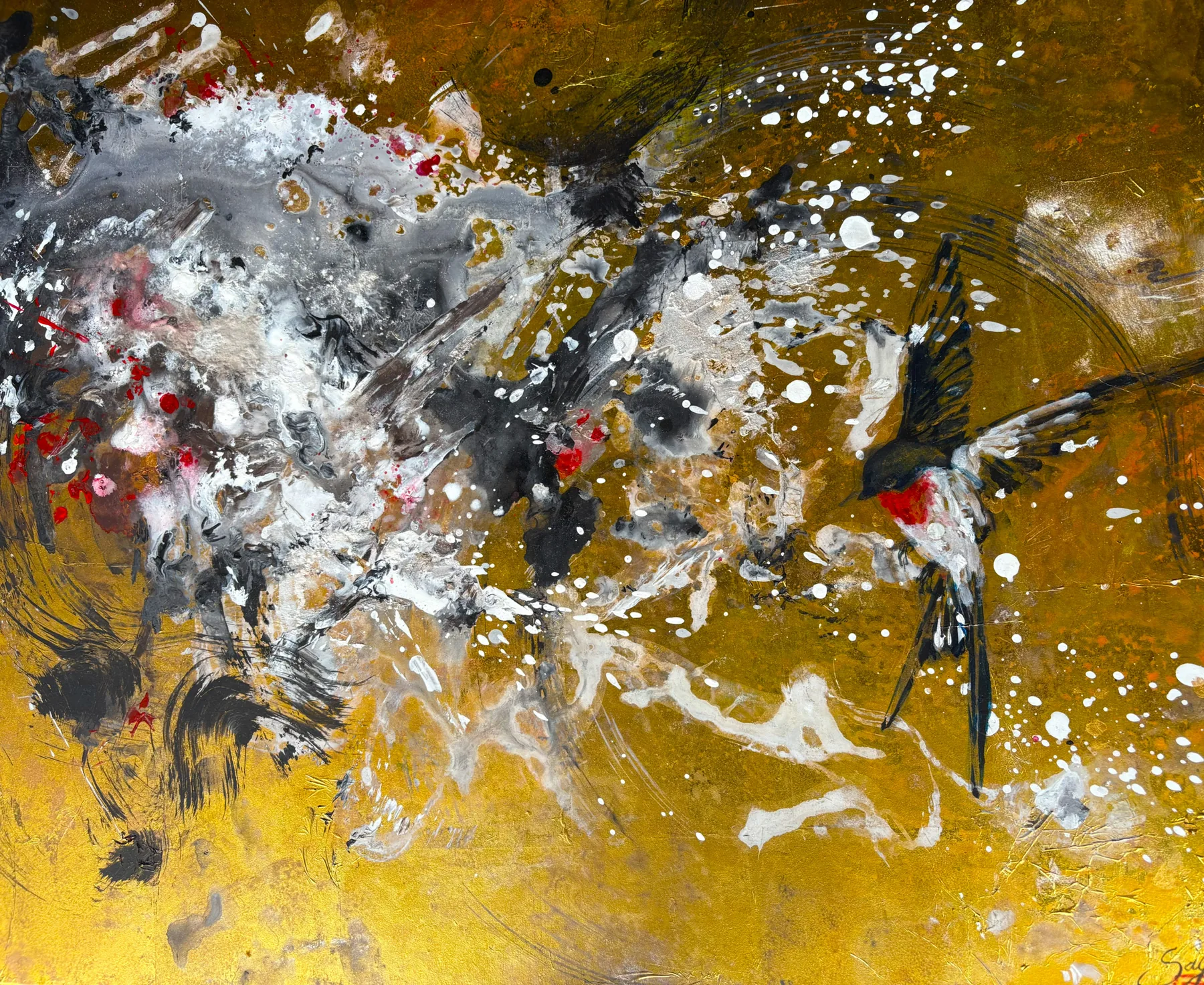 “Swallow” by Saya — Mixed media